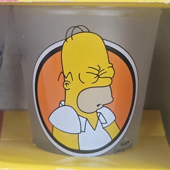 The Simpsons Homer Simpson Shot Glass Glasses Set of 4 Frosted 2000 VTG Downpace - Picture 8 of 8